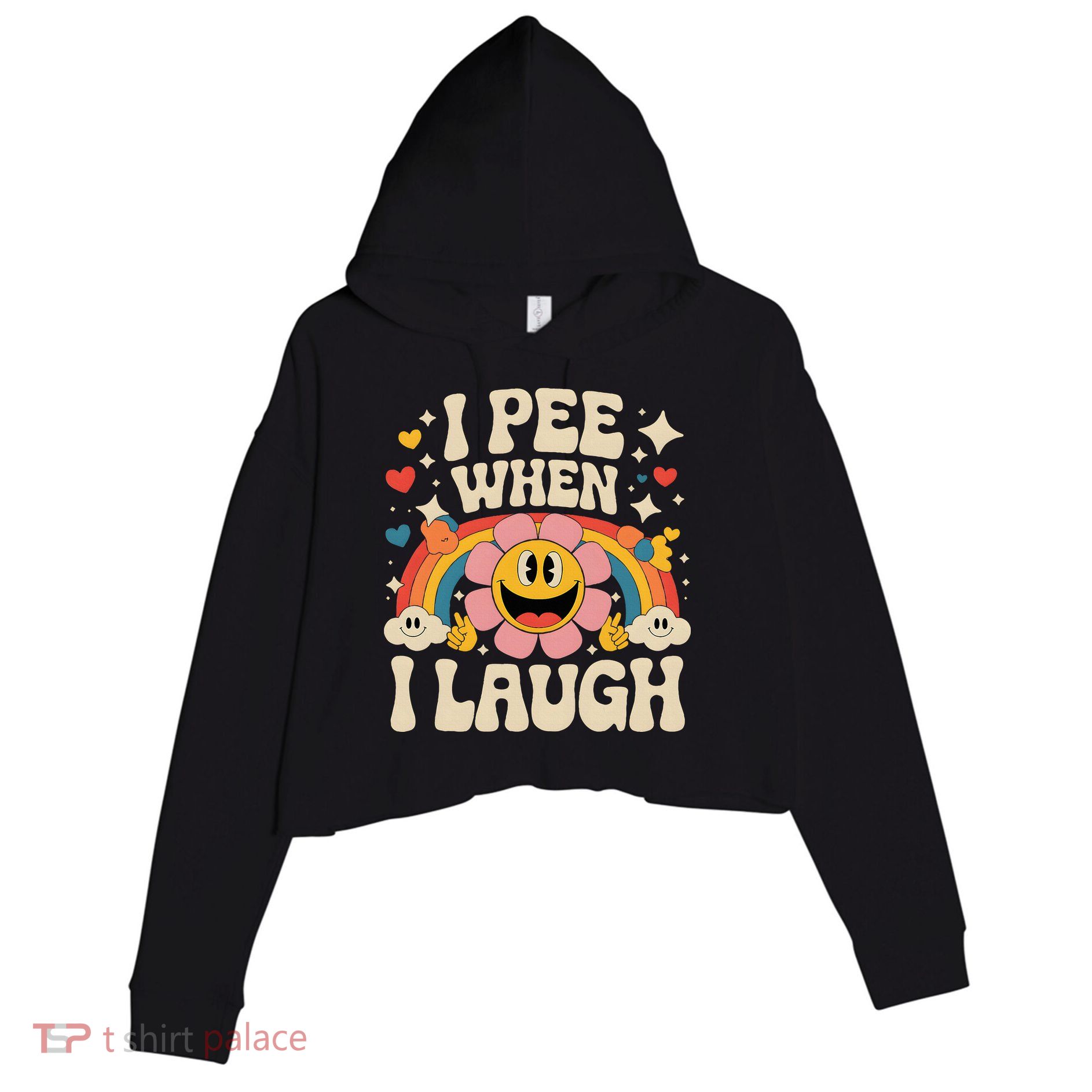 I Pee When I Laugh Naughty Crop Fleece Hoodie