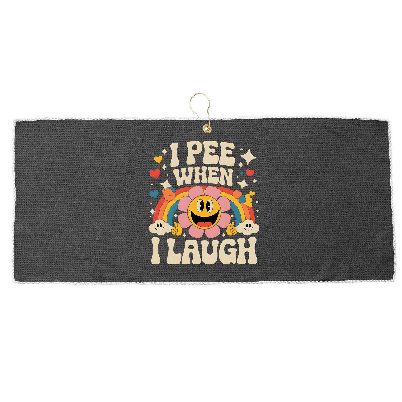 I Pee When I Laugh Naughty Large Microfiber Waffle Golf Towel