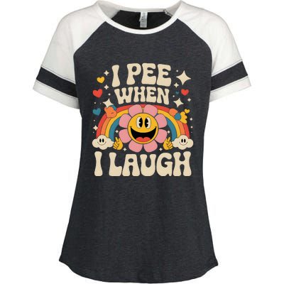 I Pee When I Laugh Naughty Enza Ladies Jersey Colorblock Tee