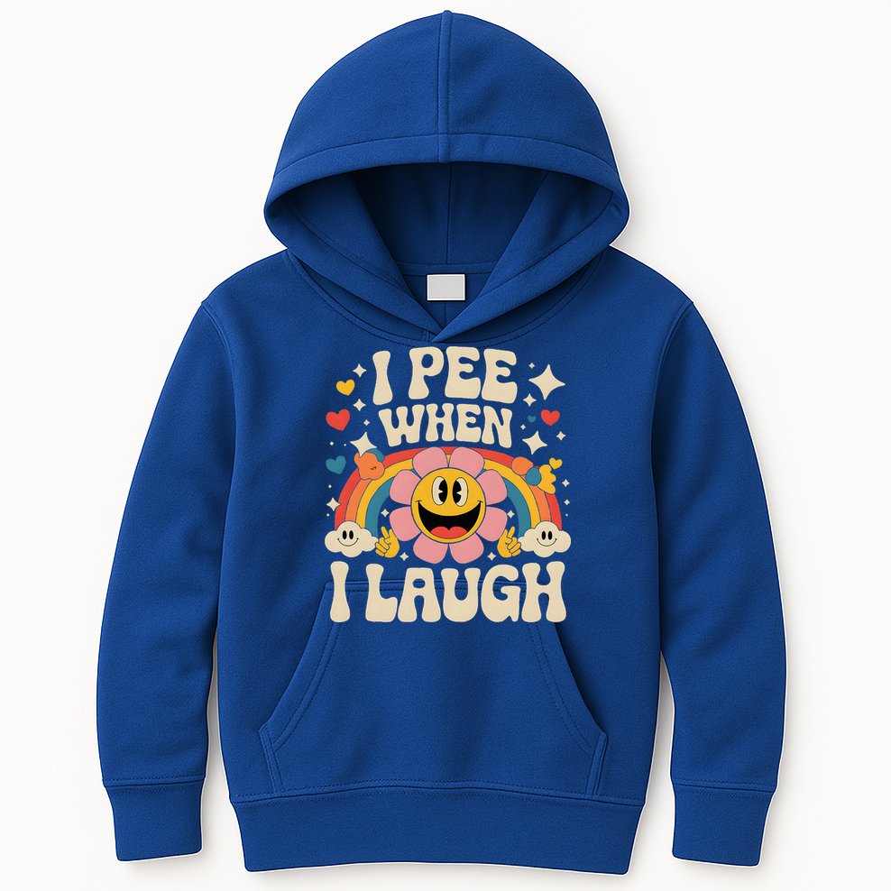 I Pee When I Laugh Naughty Kids Hoodie