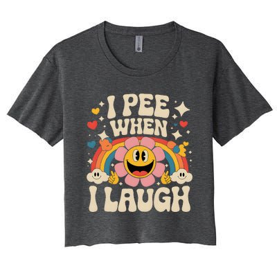 I Pee When I Laugh Naughty Women's Crop Top Tee