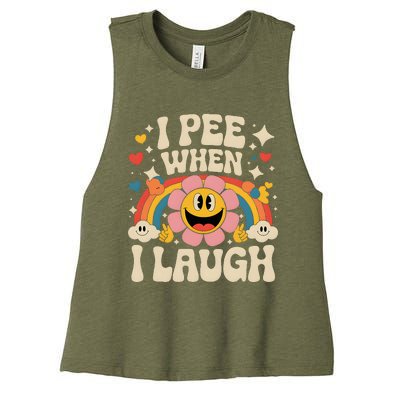 I Pee When I Laugh Naughty Women's Racerback Cropped Tank