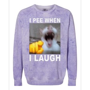 I Pee When I Laugh Funny Cat Silly Meme Humorous Sarcastic Colorblast Crewneck Sweatshirt