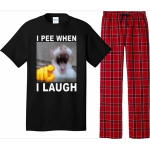 I Pee When I Laugh Funny Cat Silly Meme Humorous Sarcastic Pajama Set