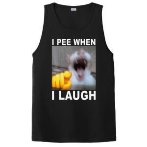 I Pee When I Laugh Funny Cat Silly Meme Humorous Sarcastic PosiCharge Competitor Tank