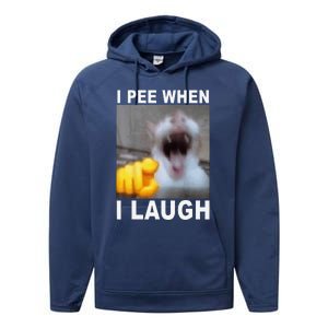 I Pee When I Laugh Funny Cat Silly Meme Humorous Sarcastic Performance Fleece Hoodie