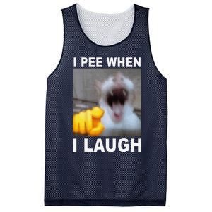 I Pee When I Laugh Funny Cat Silly Meme Humorous Sarcastic Mesh Reversible Basketball Jersey Tank