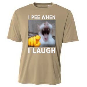 I Pee When I Laugh Funny Cat Silly Meme Humorous Sarcastic Cooling Performance Crew T-Shirt