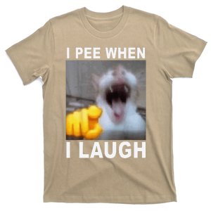 I Pee When I Laugh Funny Cat Silly Meme Humorous Sarcastic T-Shirt