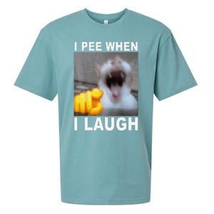 I Pee When I Laugh Funny Cat Silly Meme Humorous Sarcastic Sueded Cloud Jersey T-Shirt