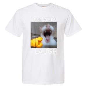 I Pee When I Laugh Funny Cat Silly Meme Humorous Sarcastic Garment-Dyed Heavyweight T-Shirt