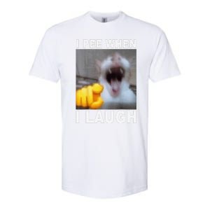 I Pee When I Laugh Funny Cat Silly Meme Humorous Sarcastic Softstyle CVC T-Shirt