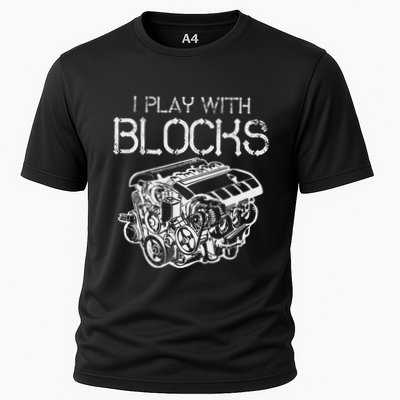 I Play With Blocks Mechanic Engine Block Car Mechanic Gift Cooling Performance Crew T-Shirt