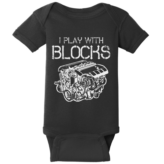 I Play With Blocks Mechanic Engine Block Car Mechanic Gift Baby Bodysuit