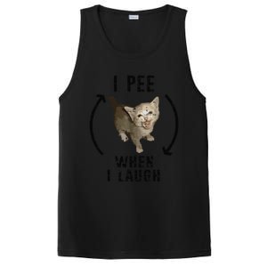 I Pee When I Laugh Funny Cat Silly Meme Humorous Sarcastic PosiCharge Competitor Tank