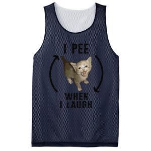 I Pee When I Laugh Funny Cat Silly Meme Humorous Sarcastic Mesh Reversible Basketball Jersey Tank