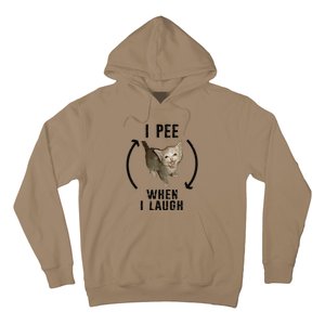 I Pee When I Laugh Funny Cat Silly Meme Humorous Sarcastic Hoodie