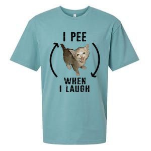 I Pee When I Laugh Funny Cat Silly Meme Humorous Sarcastic Sueded Cloud Jersey T-Shirt