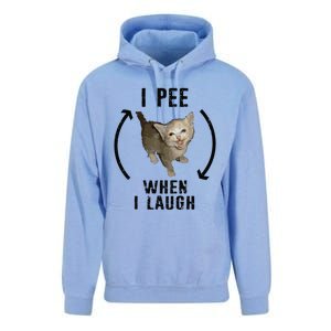 I Pee When I Laugh Funny Cat Silly Meme Humorous Sarcastic Unisex Surf Hoodie