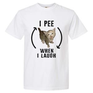 I Pee When I Laugh Funny Cat Silly Meme Humorous Sarcastic Garment-Dyed Heavyweight T-Shirt