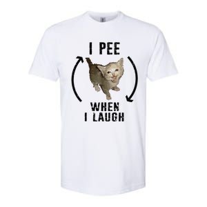 I Pee When I Laugh Funny Cat Silly Meme Humorous Sarcastic Softstyle CVC T-Shirt