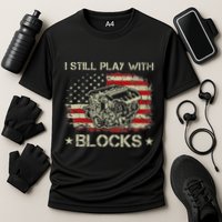 I Play With Blocks Mechanic Engine Block Car Mechanic Cooling Performance Crew T-Shirt