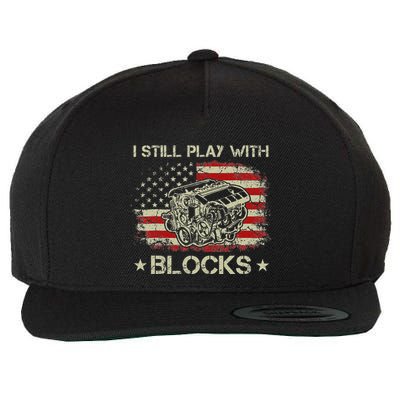I Play With Blocks Mechanic Engine Block Car Mechanic Wool Snapback Cap