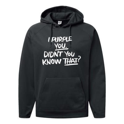 I Purple You Didn't You Know That Funny Korean Music Joke Performance Fleece Hoodie