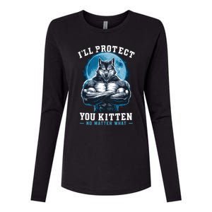 ILl Protect You Kitten No Matter What Womens Cotton Relaxed Long Sleeve T-Shirt