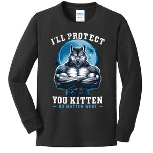 ILl Protect You Kitten No Matter What Kids Long Sleeve Shirt