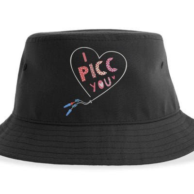 I Picc You Cute Heart Funny ICU ER Nurse Valentines Day Sustainable Bucket Hat