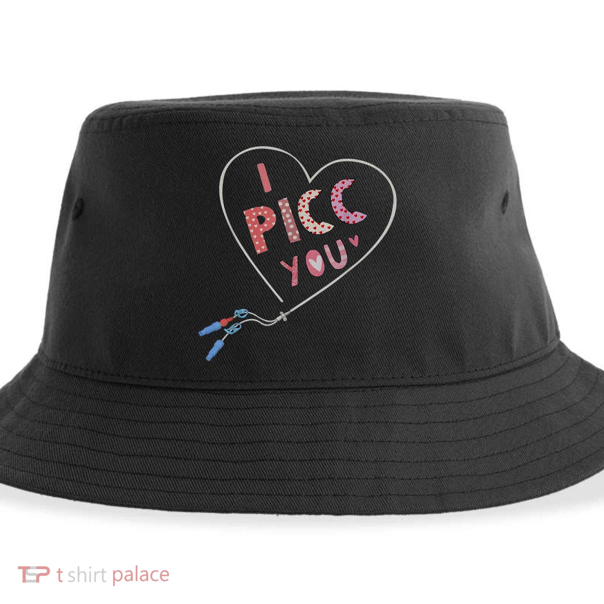 I Picc You Cute Heart Funny ICU ER Nurse Valentines Day Sustainable Bucket Hat