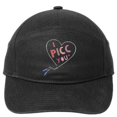I Picc You Cute Heart Funny ICU ER Nurse Valentines Day 7-Panel Snapback Hat