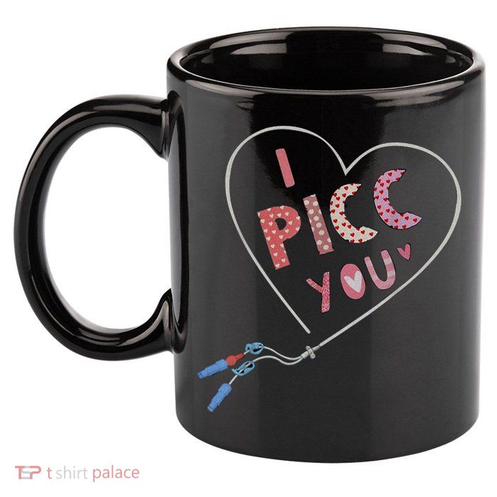 I Picc You Cute Heart Funny ICU ER Nurse Valentines Day 11oz C Handle Ceramic Mug
