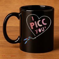 I Picc You Cute Heart Funny ICU ER Nurse Valentines Day 11oz C Handle Ceramic Mug