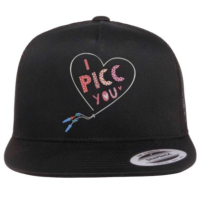 I Picc You Cute Heart Funny ICU ER Nurse Valentines Day Flatbill Hat