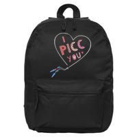I Picc You Cute Heart Funny ICU ER Nurse Valentines Day 16 in Basic Backpack