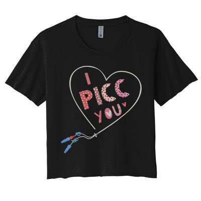 I Picc You Cute Heart Funny ICU ER Nurse Valentines Day Crop Top