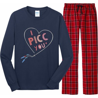 I Picc You Cute Heart Funny ICU ER Nurse Valentines Day Long Sleeve Pajama Set