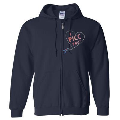 I Picc You Cute Heart Funny ICU ER Nurse Valentines Day Full Zip Hoodie