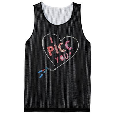 I Picc You Cute Heart Funny ICU ER Nurse Valentines Day Mesh Reversible Basketball Jersey Tank