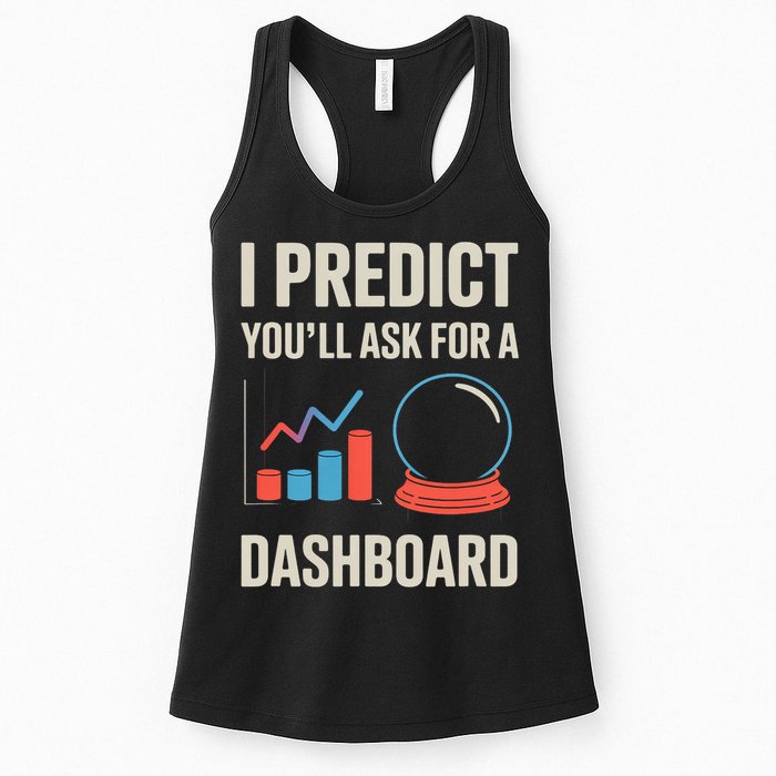 I Predict You’ll Ask For A Dashboard Data Scientist  Women's Racerback Tank