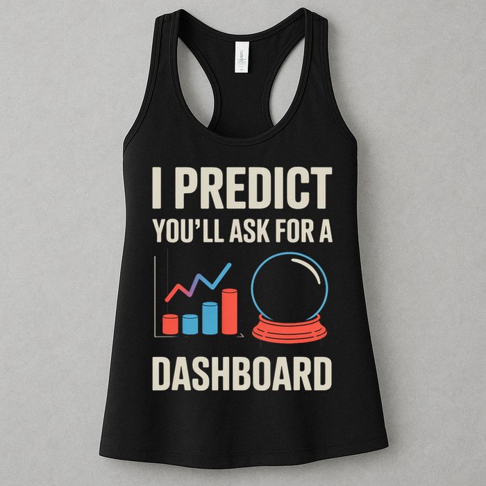 I Predict You’ll Ask For A Dashboard Data Scientist  Women's Racerback Tank