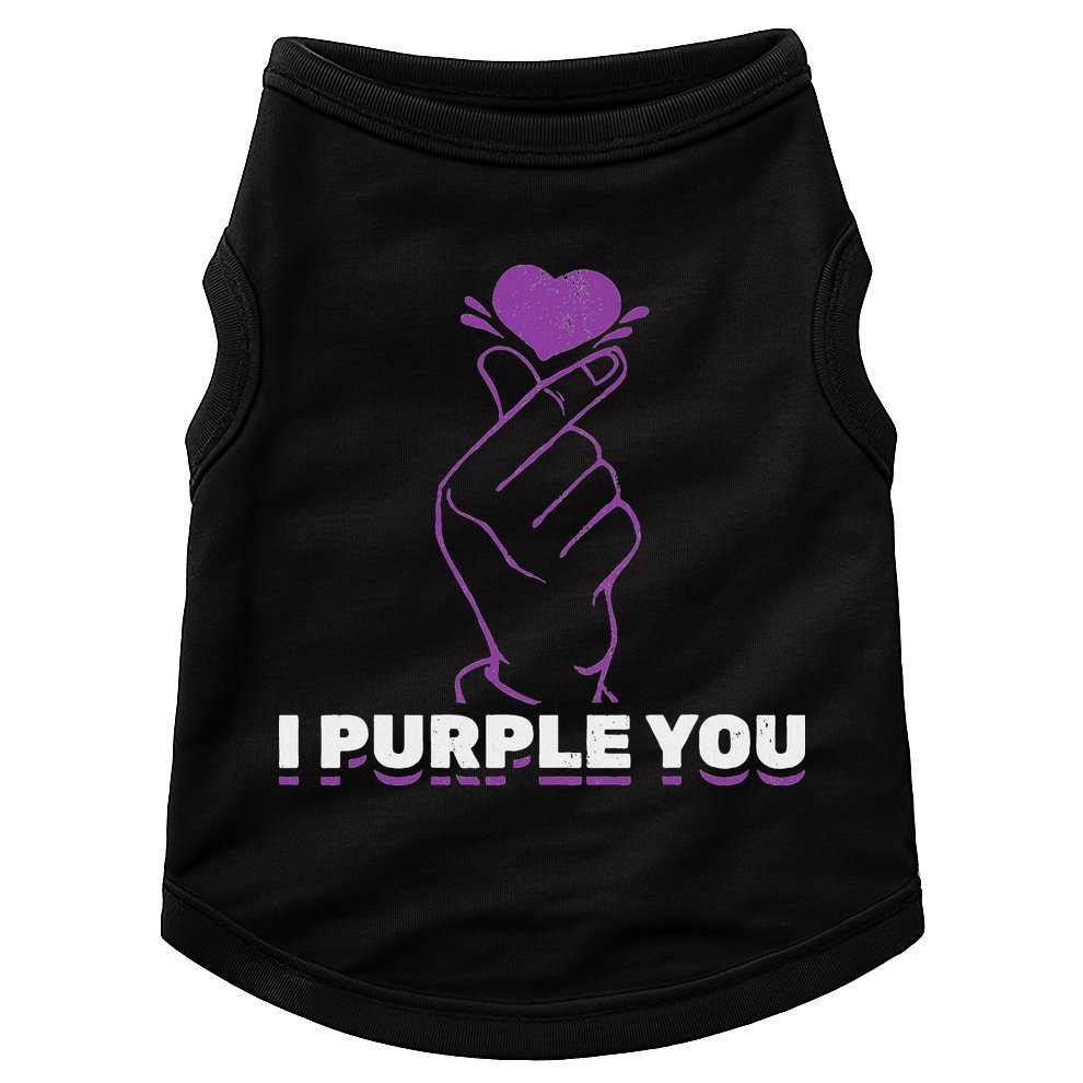 I Purple You Kdrama Korean Hand Symbol Kpop Doggie Tank