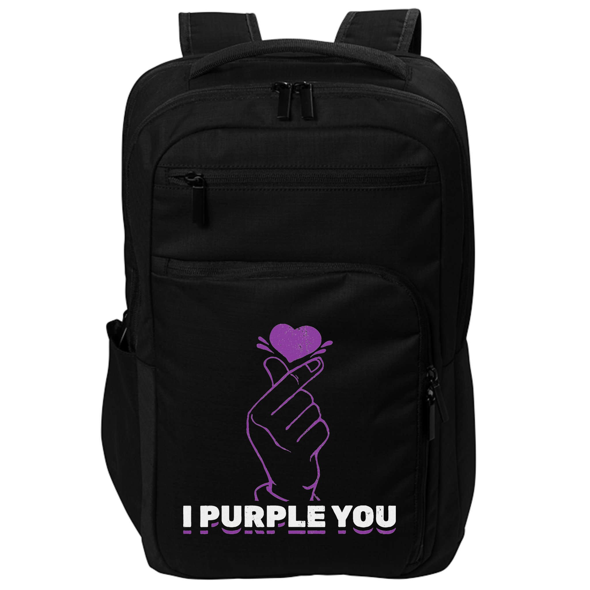 I Purple You Kdrama Korean Hand Symbol Kpop Impact Tech Backpack