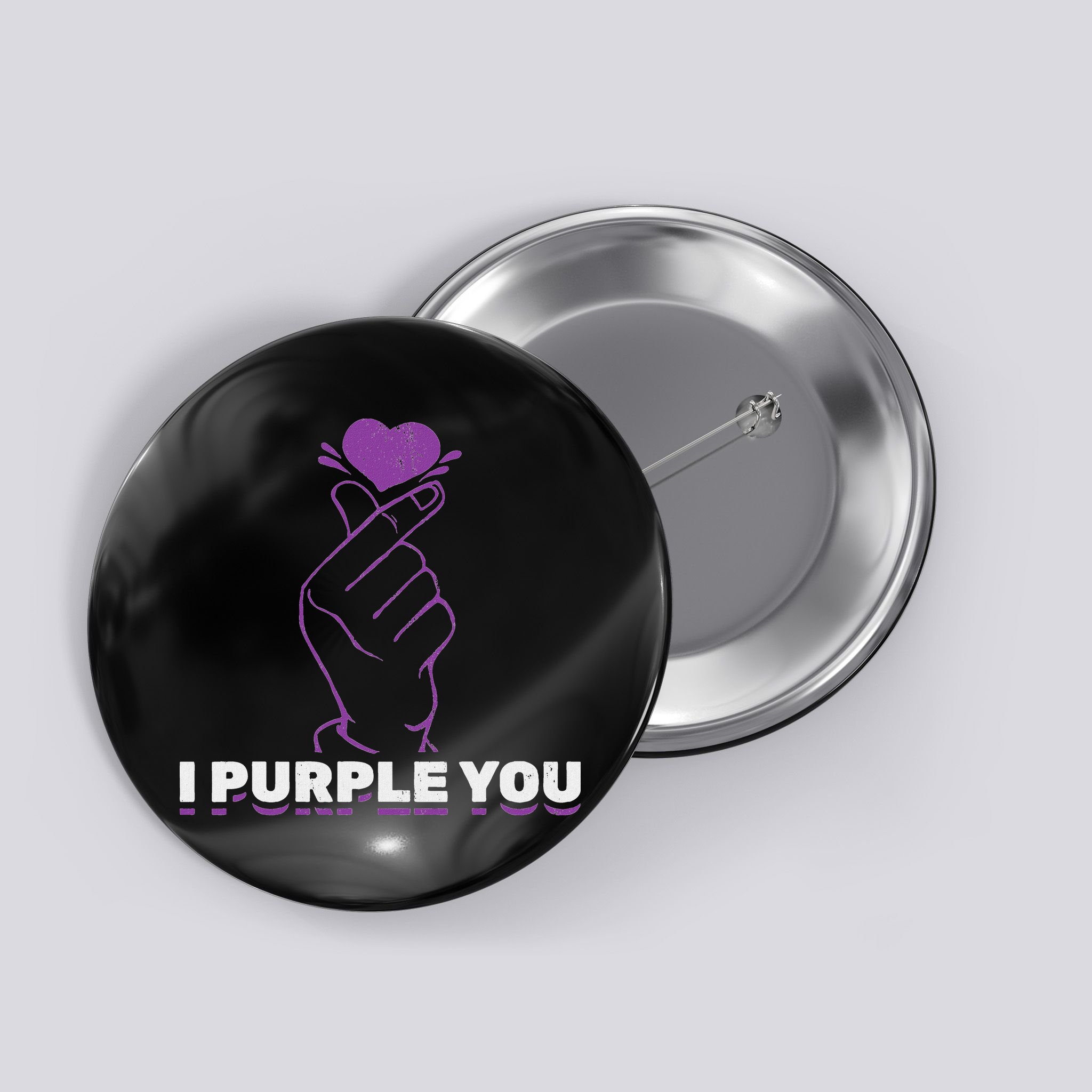 I Purple You Kdrama Korean Hand Symbol Kpop Button