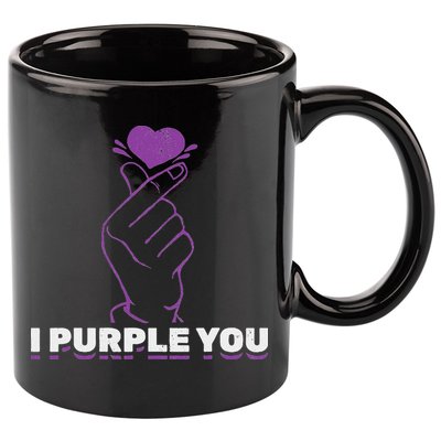 I Purple You Kdrama Korean Hand Symbol Kpop 11oz C Handle Ceramic Mug
