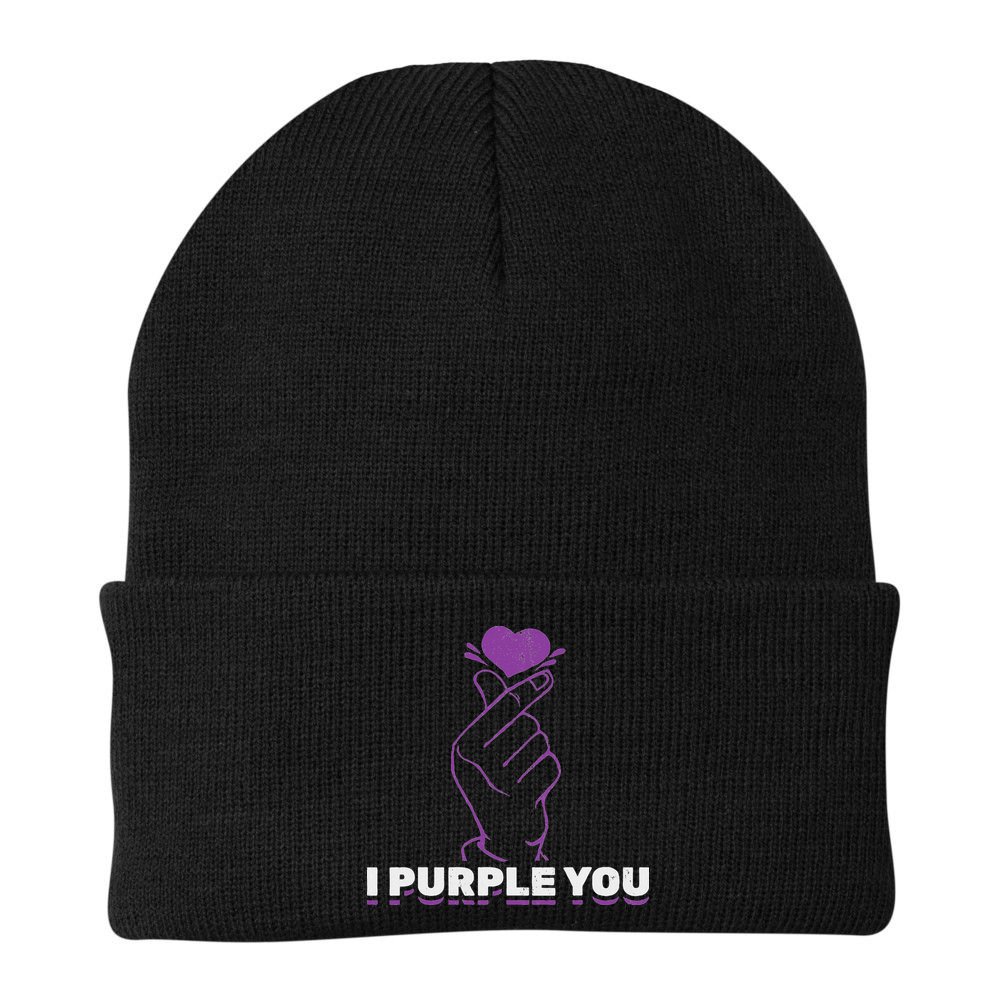 I Purple You Kdrama Korean Hand Symbol Kpop Beanie