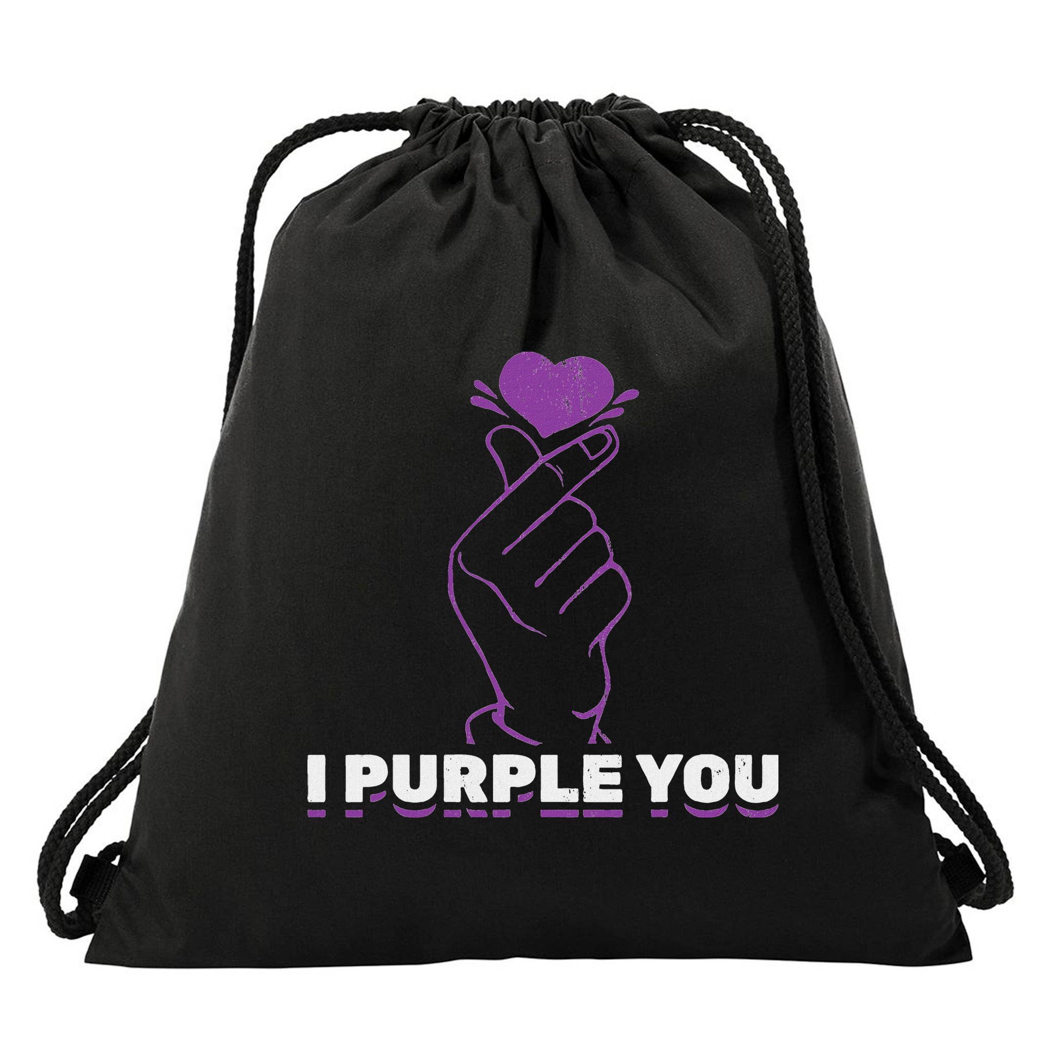 I Purple You Kdrama Korean Hand Symbol Kpop Drawstring Bag