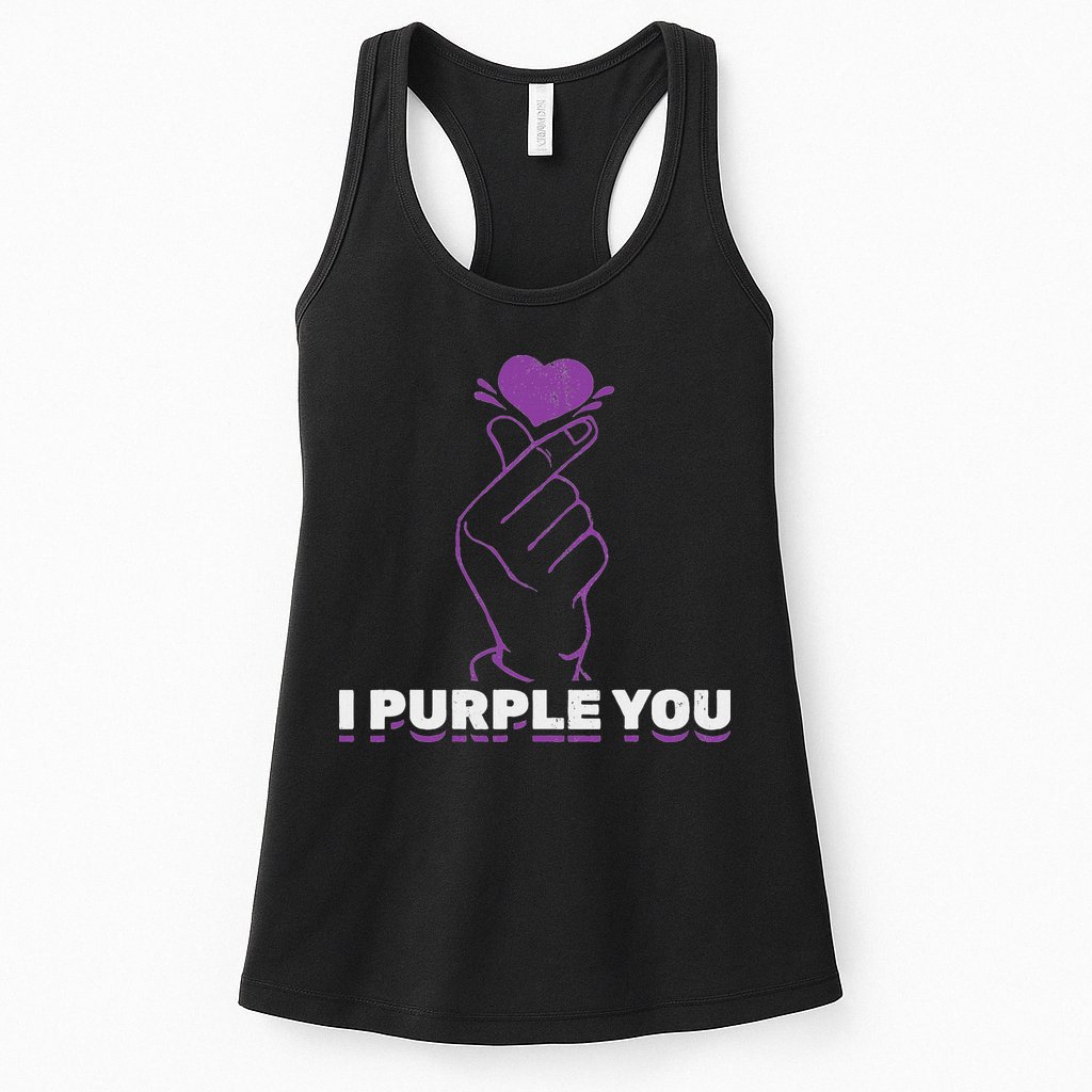 I Purple You Kdrama Korean Hand Symbol Kpop Womens Tank Top